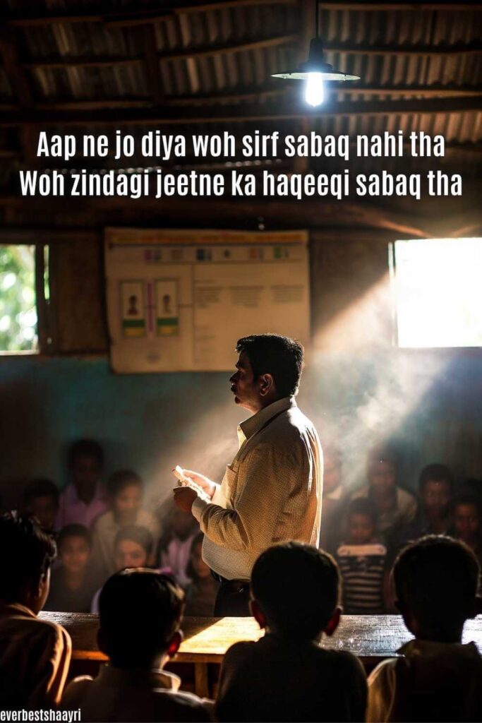 shayari for teacher in english that is stand in the class and teach to student for success in life