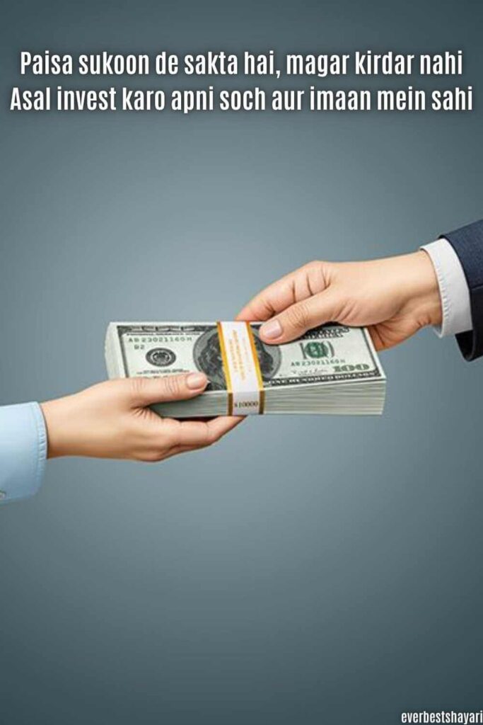 pisa shayari in english to show you confidence to word and exchanging of money